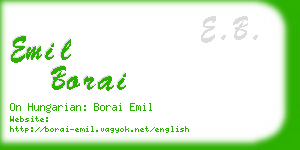 emil borai business card